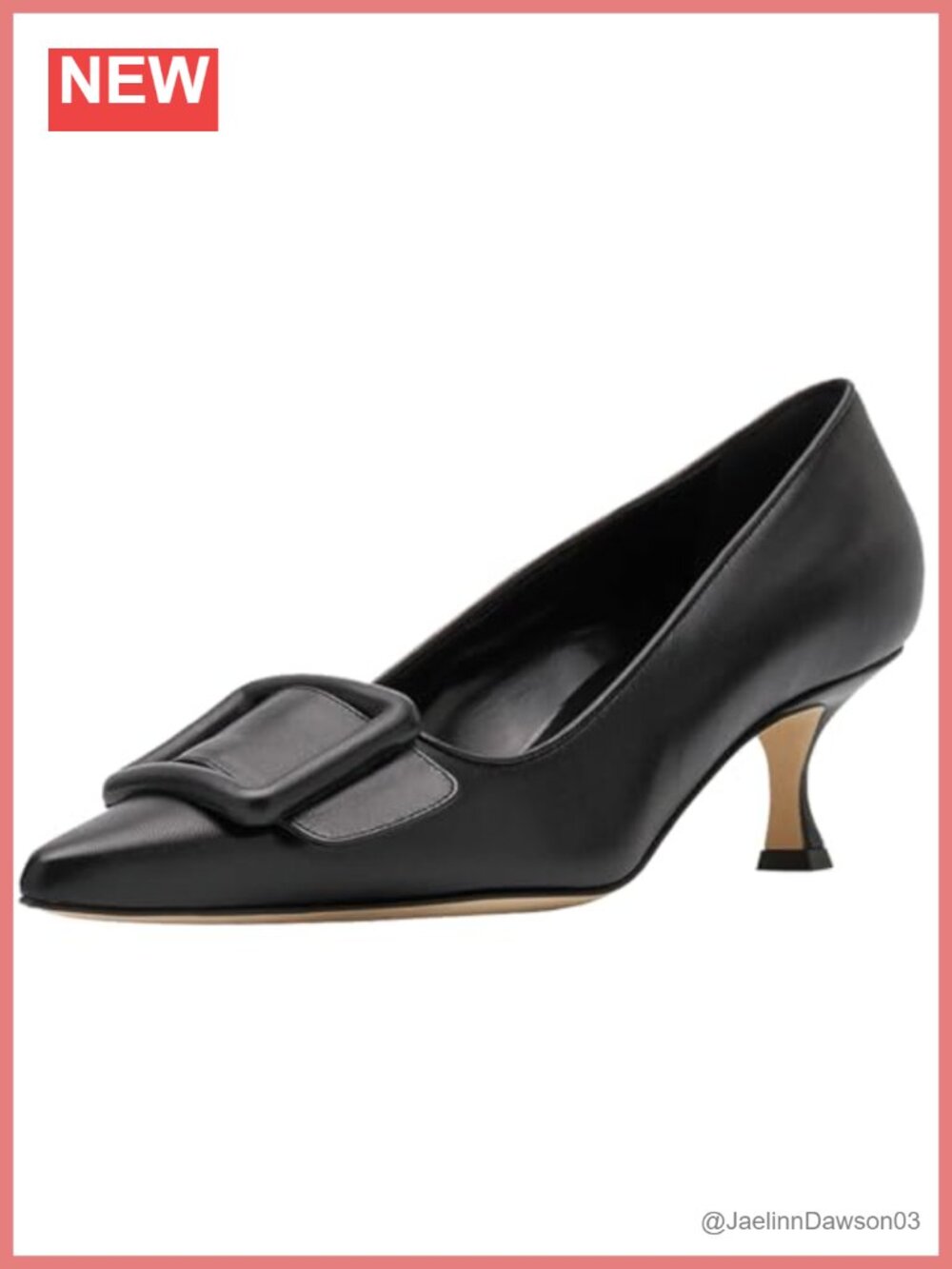 Women's Suede Kitten Heel Pumps, Pointed Toe Slip On Dress Shoes with Buckle